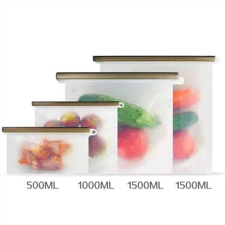 food grade silicone stoarge bag with zip lock